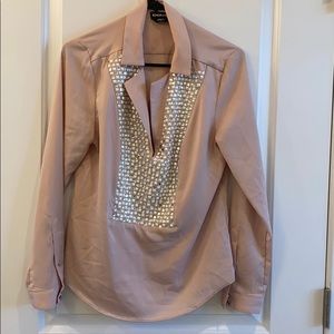 Pink jeweled blouse. Worn 3 times.